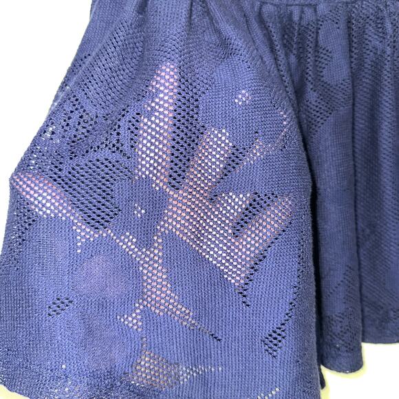 NEW Aerie Smocked Waist Navy Blue Flowy Shorts Size XS - Picture 4 of 11